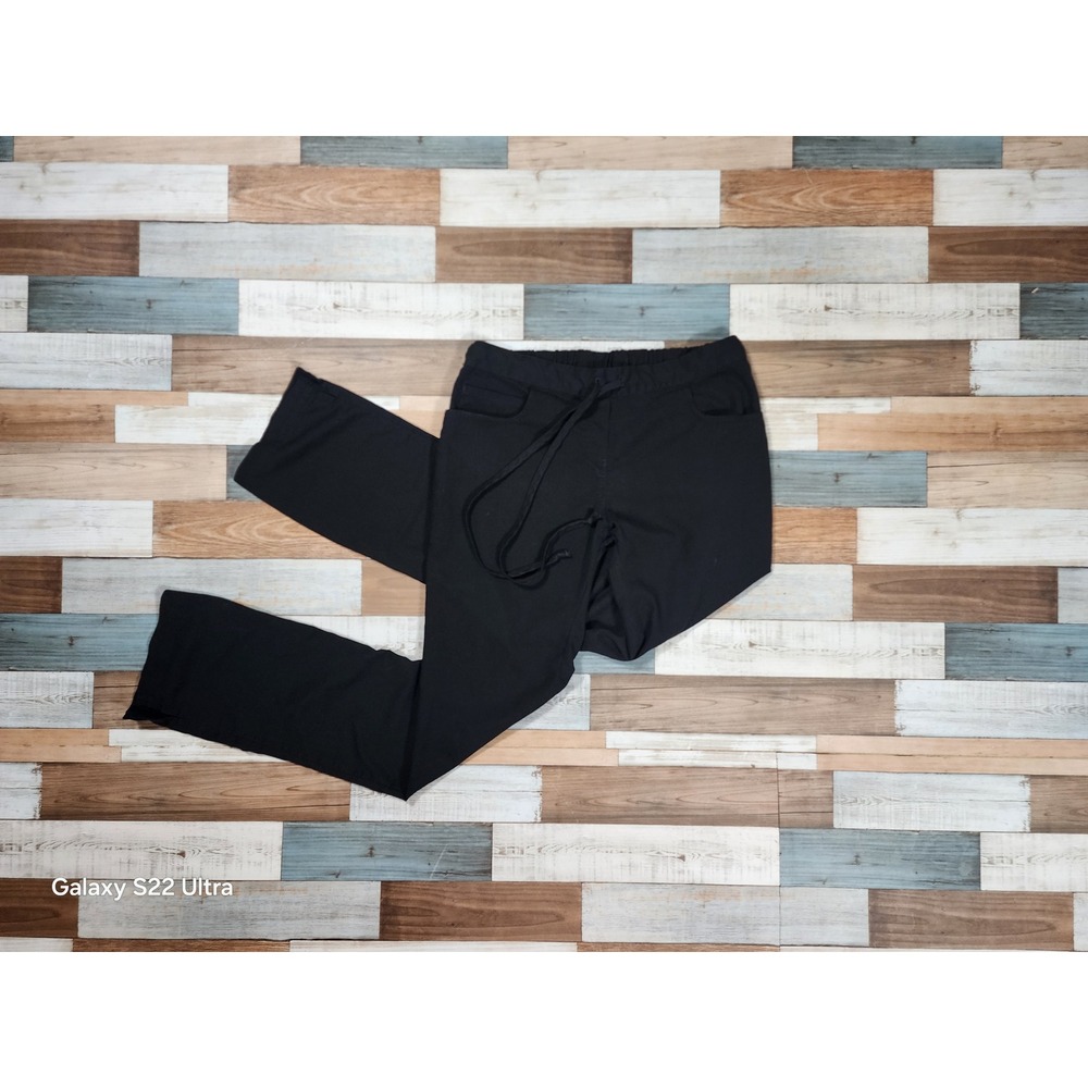 Greys‎ Anatomy Women Black Scrub Pants Regular Style 4232 Size Small Drawstring